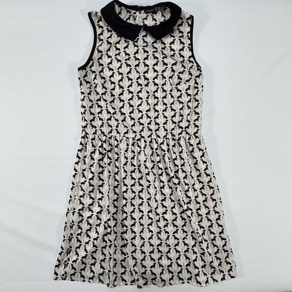 Atmosphere Dachshund Wiener Dog Print A-Line Skater Dress/Peter Pan Collar Sz 8